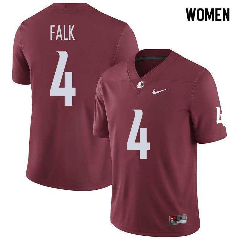 Women #4 Luke Falk Washington State Cougars College Football Jerseys Sale-Crimson - Click Image to Close